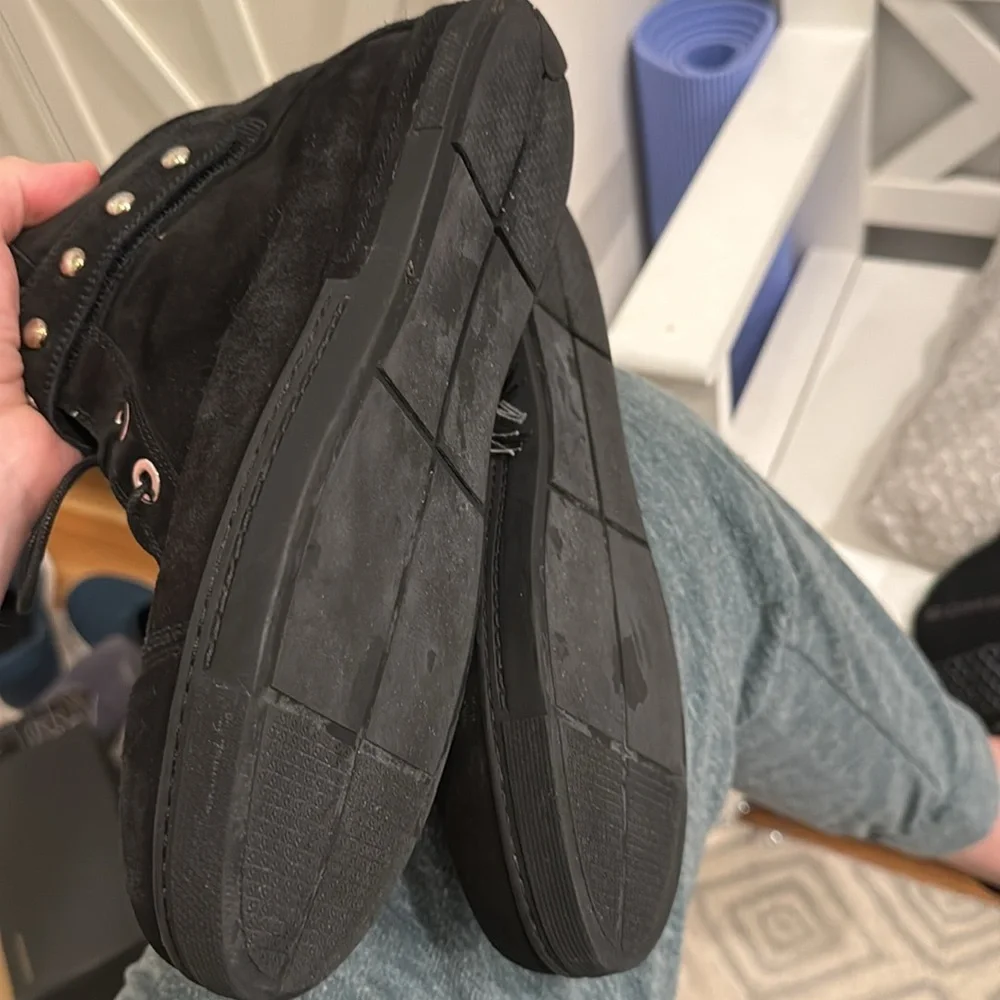 Stuart Weitzman Shotput Studded Suede High Top Sneakers - Picture 6 of 8